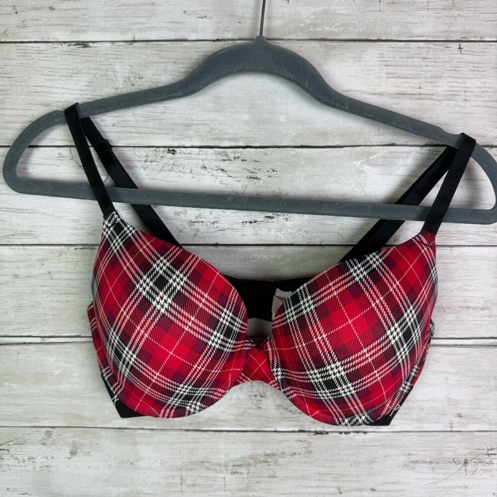 Victoria’s Secret Wear Everywhere Push Up Bra 34D Plaid